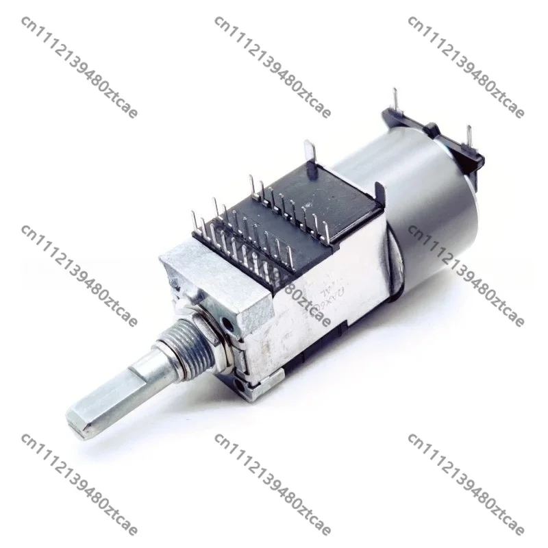 1Pc 6 Gang Motorized Rotary Potentiometer A20K 3 Row 24 Pin Terminals 25mm Shaft Length Audio Power Amplifier Volume Control