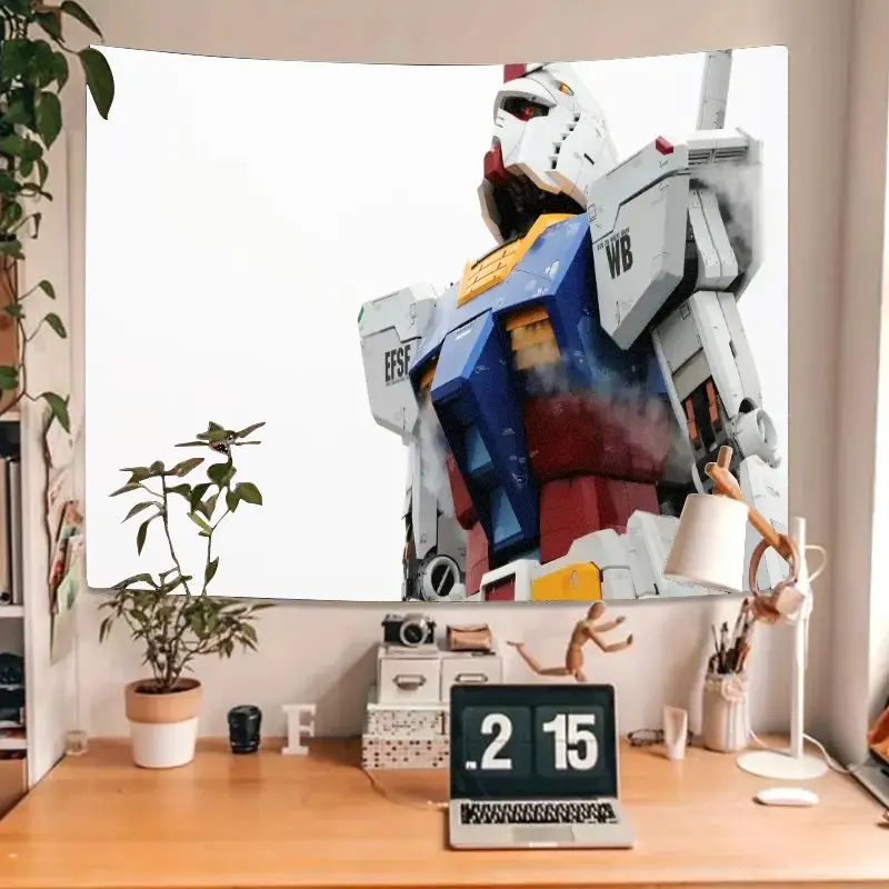 1 шт., гобелен с роботом в стиле Gundam EFSF WB, красочные панели, настенное искусство, деревянный фон для стола, гобелен для спальни, гостиной, офиса