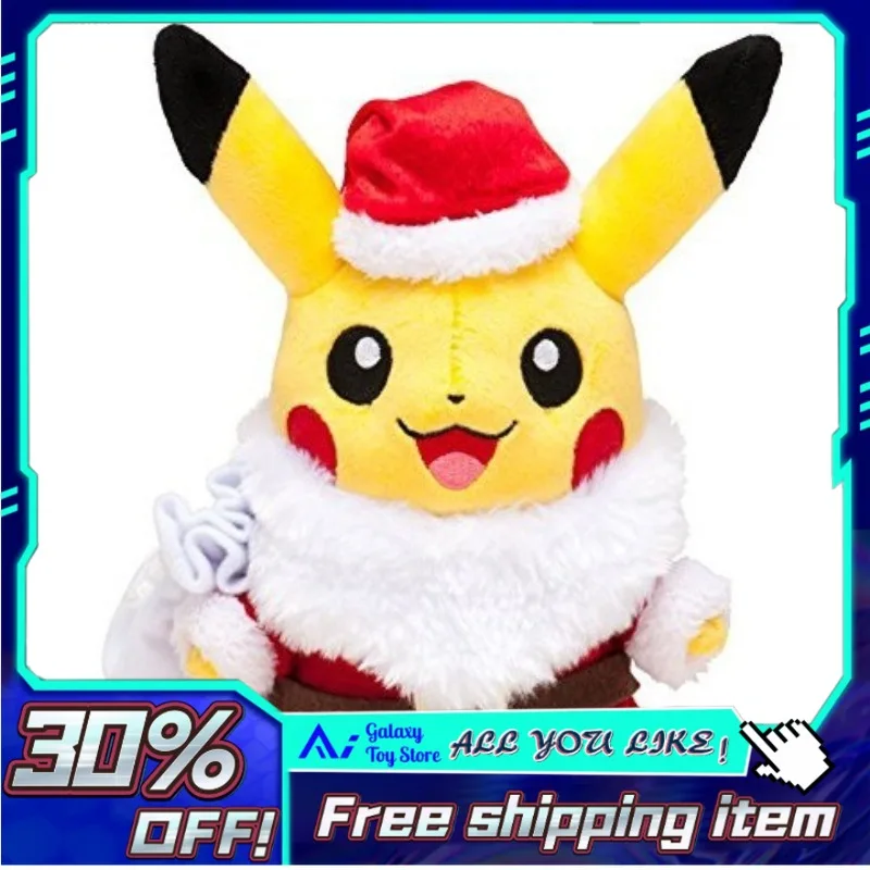 

25cm in Stock Pokémon Pikachu Cos Santa Claus Plush Toy Soft Stuffed Doll Pocket Monster Gift Ideal for Kids Festive Collectible