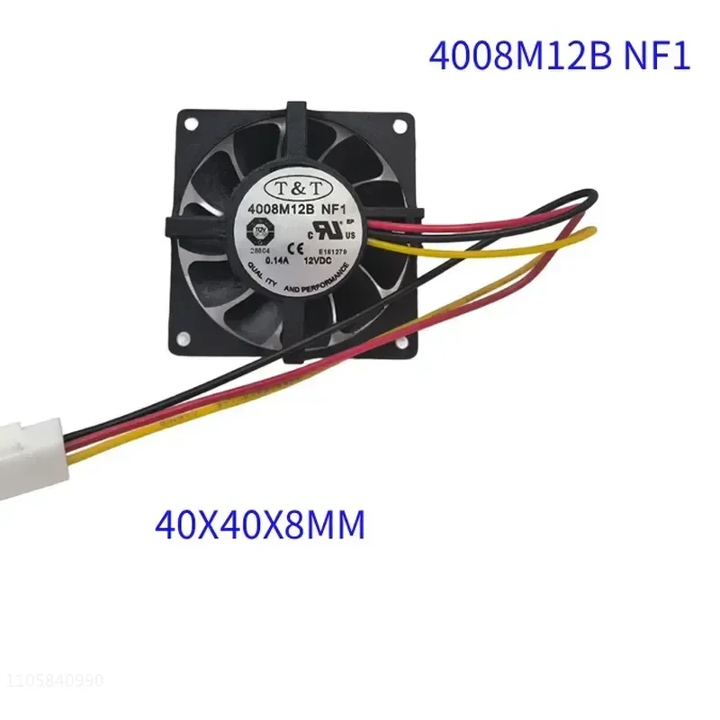 for new T & T 4008M12B NF1 12V 0.14A 3-Wire Double Ball Bearing Cooling Fan with Terminals