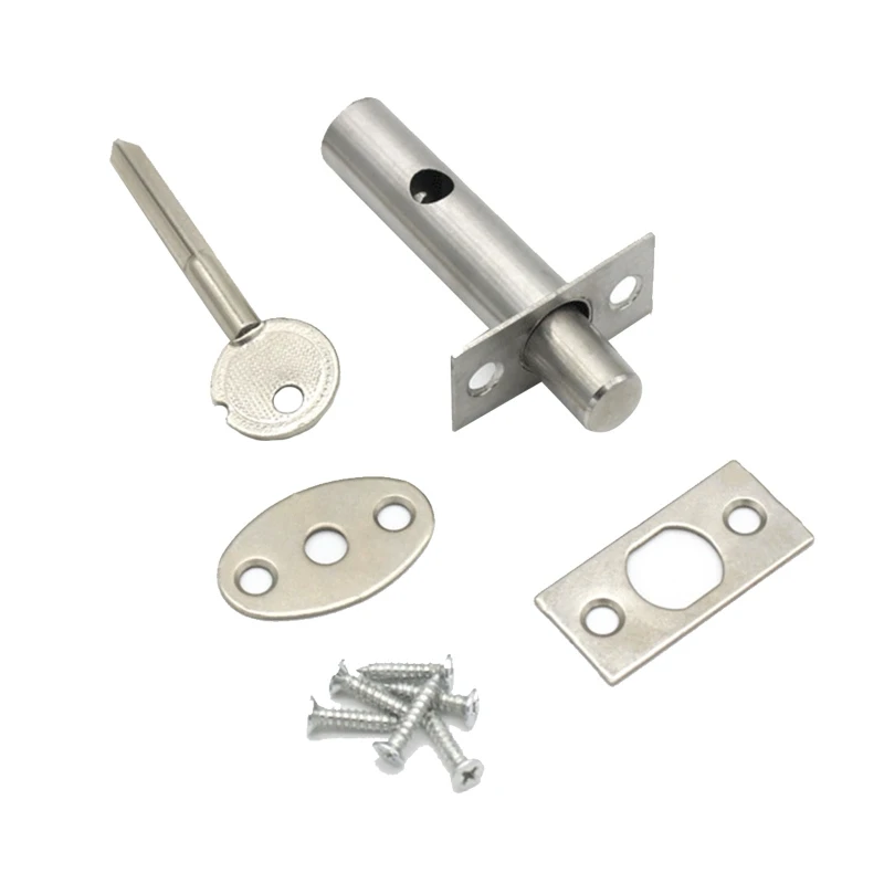 Security Door Bolts With Fitting & Star for Key Secure Strong Dead Lock Stainless Steel Invisible Latches Bolts