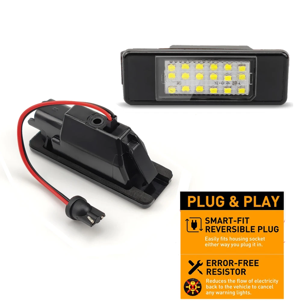 2pcs For Nissan LED License Plate light X-Trail Qashqai March Teana Primera P12 Pathfinder R51 Juke F15 NV200 Infiniti Q50 view 3