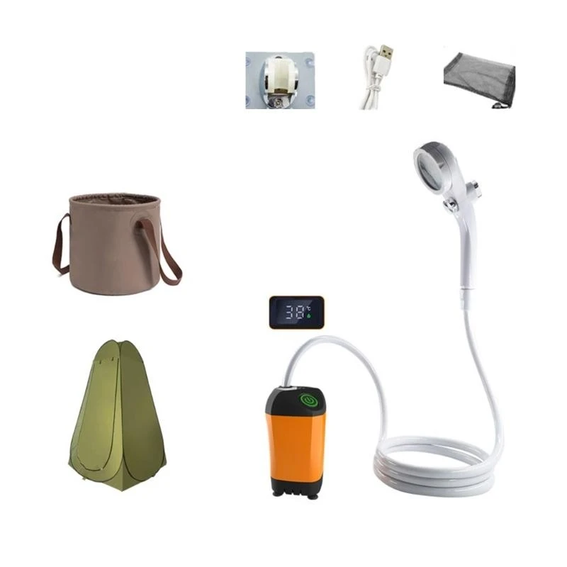 G6DE Outdoor Shower Pump Portable Shower Camping Portable Shower with Digital Display