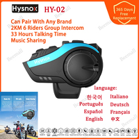 Hysnox HY-02 Waterproof Intercom 2KM Group 6 Riders 5.0 Bluetooth Headset Helmet  Interphone Motorcycle VS KY Pro Lexin B4FM-X