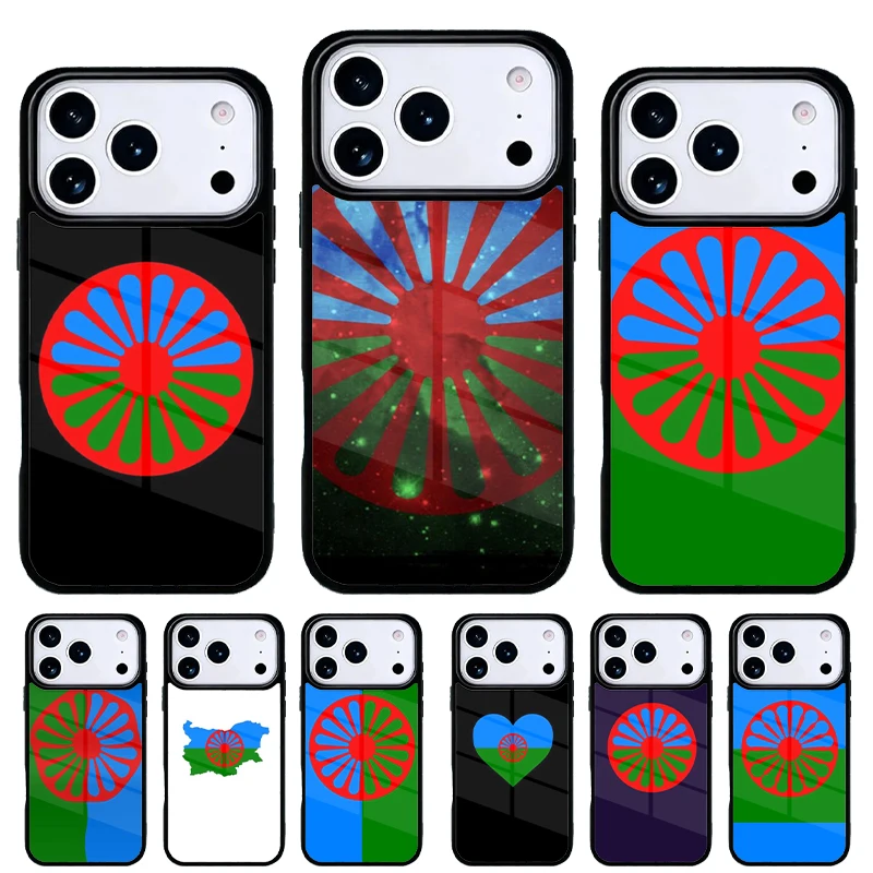 Funda iPhone 17/16/15/14/13 Pro Max bandera gitana rromi