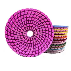 10PCS 4 Inch Diamond Polishing Pads Set 100mm Concrete Wet Polishing Sanding Pads for Marble Quartz Stone Concrete Tile Disc