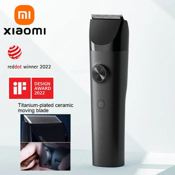 XIAOMI MIJIA 샤오미-미지아 프로페셔널 충전식 티타늄 도금 세라믹 블레이드 헤어 클리퍼, 커팅 머신 트리머 이발기 전기면도기 수염헤어 클리퍼