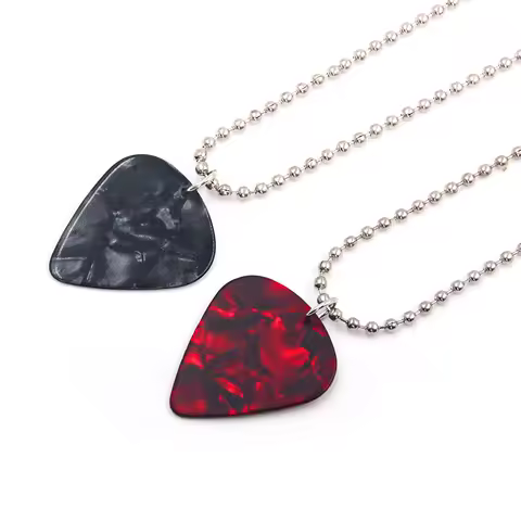 Guitar Pick Necklace Heart Ruby Pendant Eddie Munson Necklace Strange Horror Things Guitar Pick Pendant Necklace