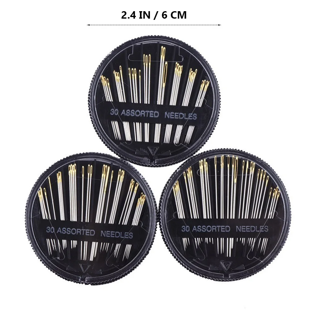 3er-Pack verschiedene Handnähnadeln, 30 Stück Metallnadeln, großes Auge für Teppich, Leinwand, Polster, Mäntel, Zelte, Matratzen