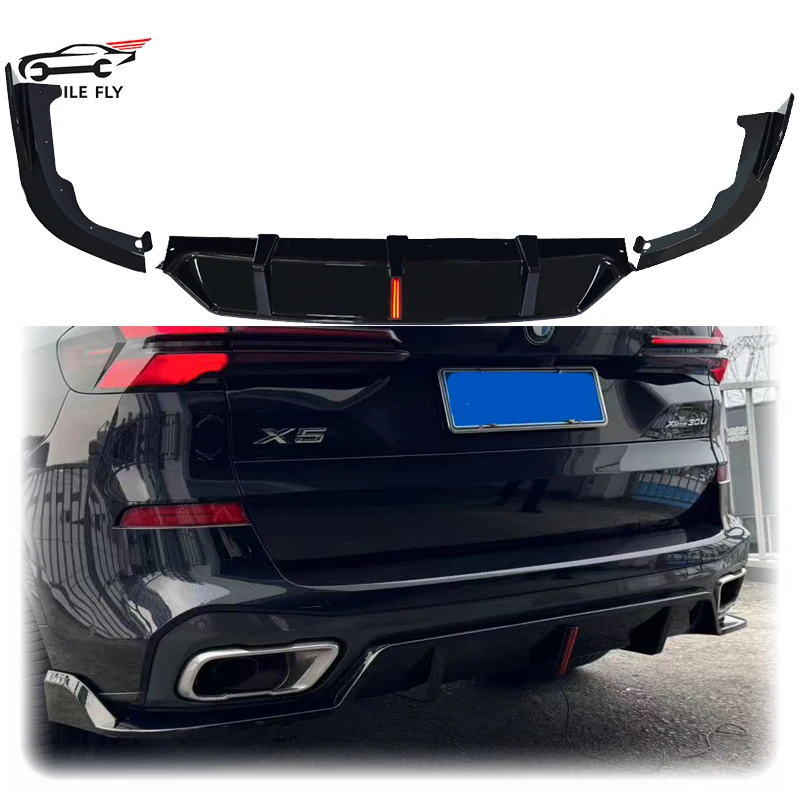

2019 To 2025 For BMW X5 G05 M50i M50d M60i M60d 40i M Sport With Led Brake Light Rear Bumper Lip Diffuser Spoiler Splitters ABS
