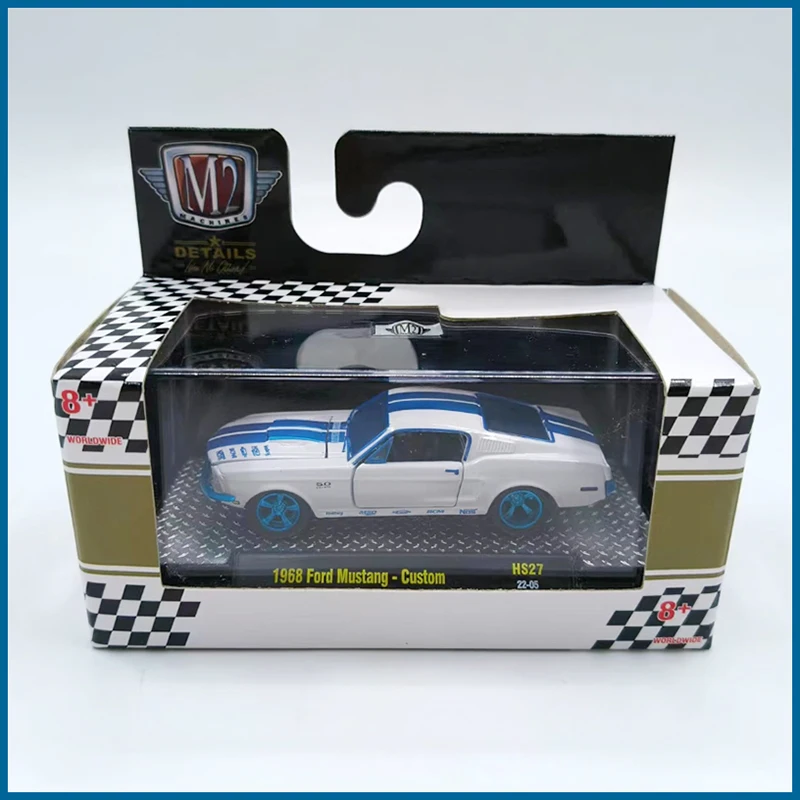 دييكاست M2 1:64 مقياس 1968 فورد موستانج مخصص سبيكة سيارة نموذج جمع عرض لعبة مزخرفة هدية