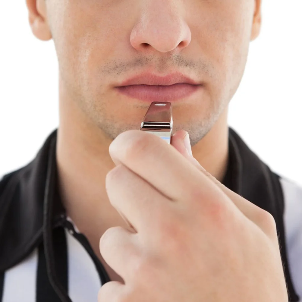 2pcs Stainless Steel Referee Whistles Nylon Lanyard For Football Coaches Sports Training Whistle For Officials Team Sports