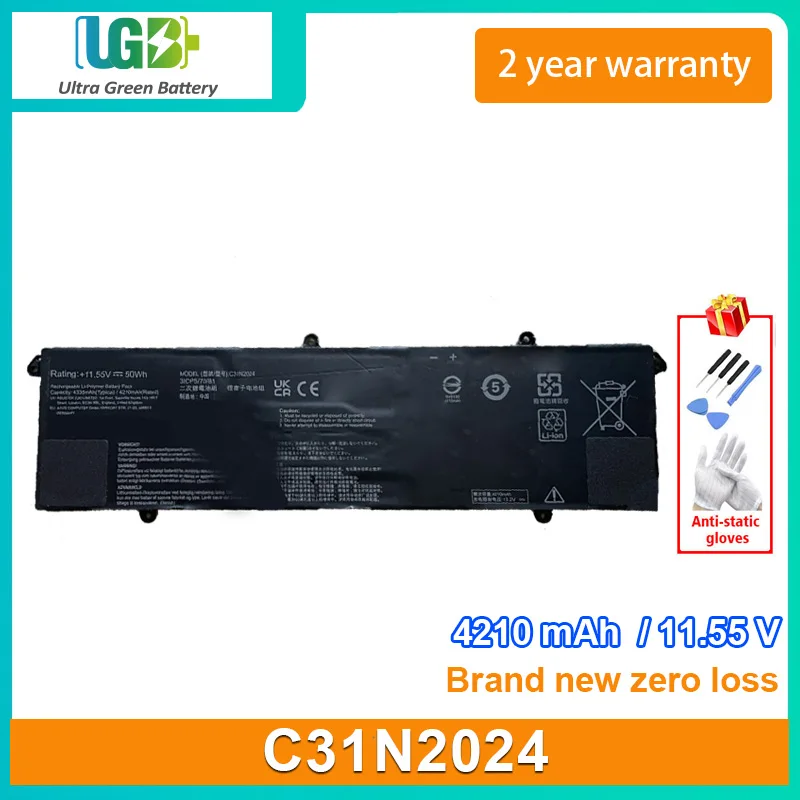 

UGB New C31N2024 Laptop Battery For ASUS C31N2024 0B200-04070000 3ICP5/70/81 Battery 4210mAh 11.55V 50Wh