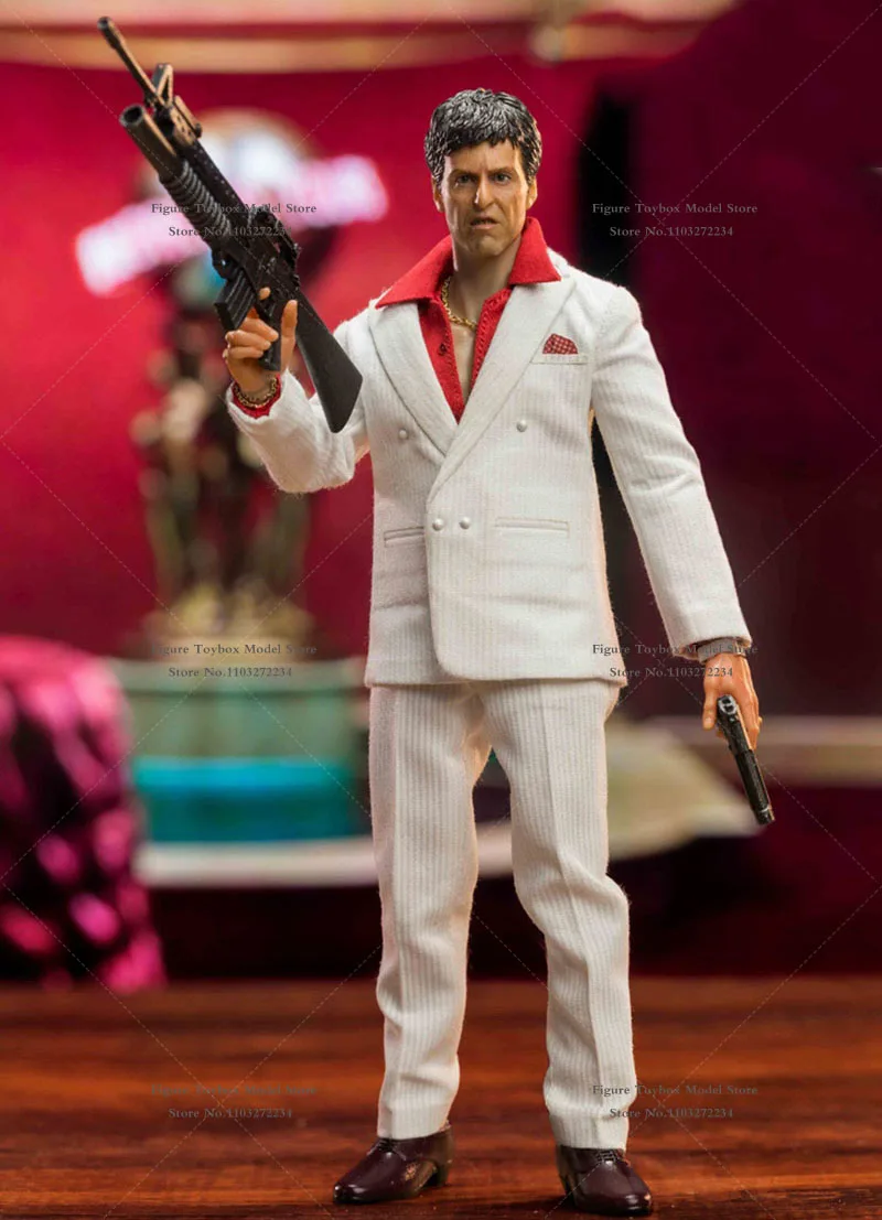 Original SHARK TOYS 002B 1/12 Scarface Tony Movable Soldier Model Movie Figure Mini Carving Toys 6