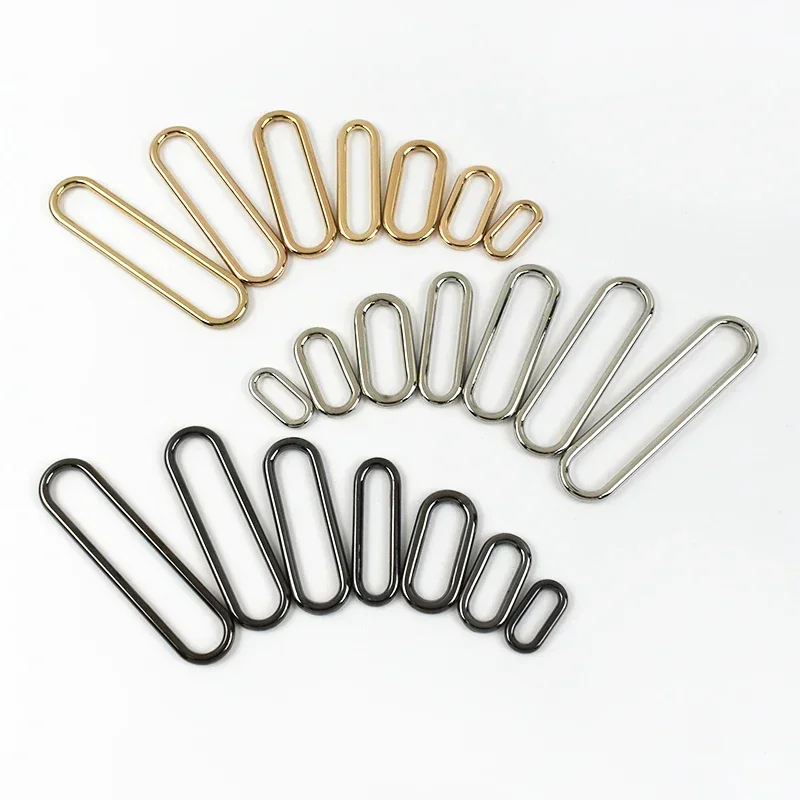 10Pcs Meetee 15mm-60mm O Ring Seamless Oval Metal Buckles for Shoes Handbag Egg Button Hardware Luggage Accessories