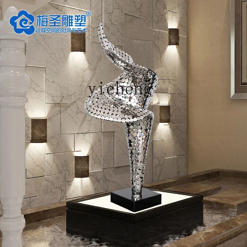 

stainless steel abstract disc ornament hotel clubhouse large floor entrance metal decoration