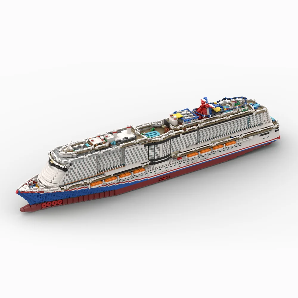 MOC Seashore Cruise Ships Building Blocks Set Large Ship MOC-116714 Model Idea Sets Assembled Constructor Bricks Toys Gifts