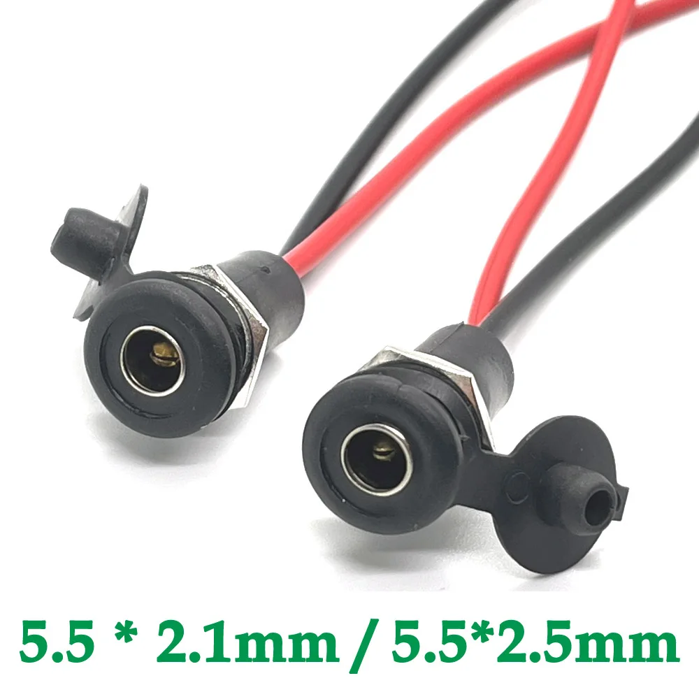 1szt 5521 5525 Z kablem Przewodowe zasilanie DC Żeńskie 5,5 * 2,1 5,5 * 2,5 mm Gniazdo DC Wysoki prąd Wszystkie męskie żeńskie złącze wtykowe zasilania