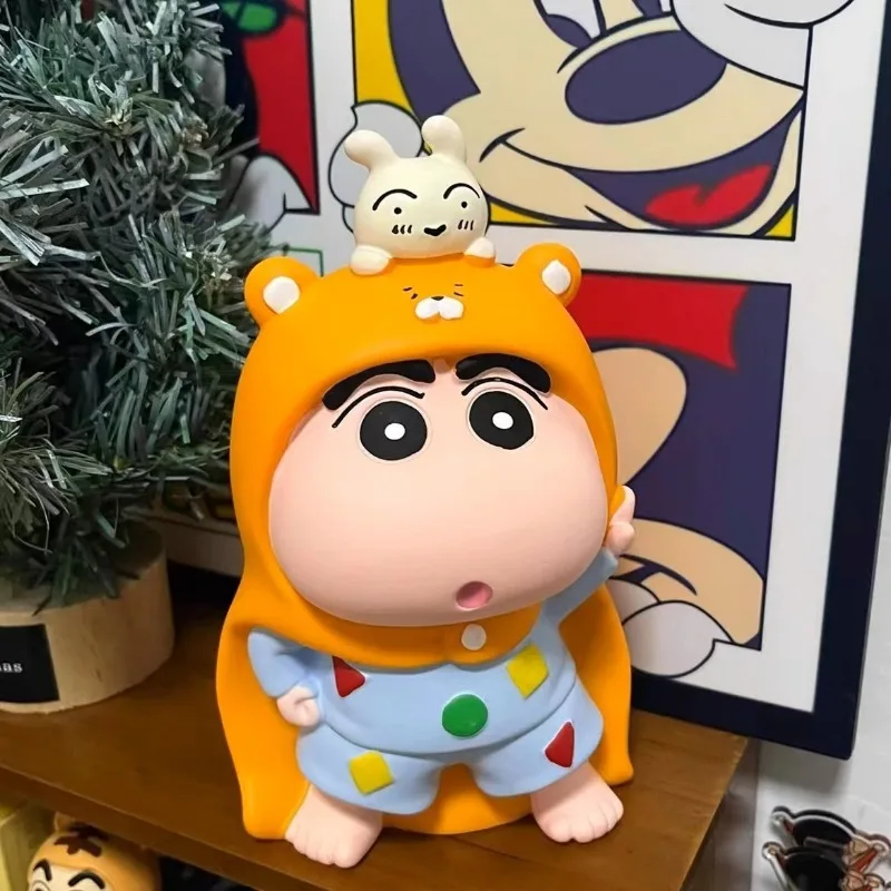 Crayon Shin-chan Cartoon Piggy Bank Cute Nohara Shinnosuke Pajamas Cloak Doll Piggy Bank Children's Piggy Bank Desktop Ornament