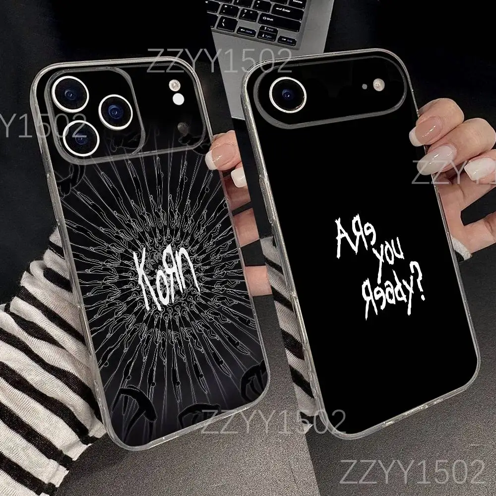 K-Korn Rock Band Untitled For iPhone 17,16,15,14,13,12,11 Pro,Max,Plus,X,XS,XR,SE4,E Mini Transparent Soft Protective Shell