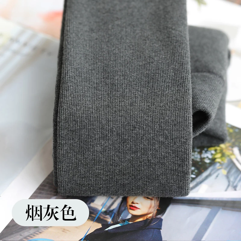 Winter Female Plus Thick Warmth Cotton Streetwear Pantyhose Women Girl Knitted Tight Polar Fleece Lining Vertical Lines Leggings