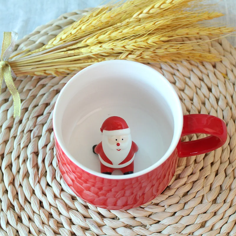 3D Creative Christmas Favors Ceramic Children Coffee Tea Milk Mug 400ml
