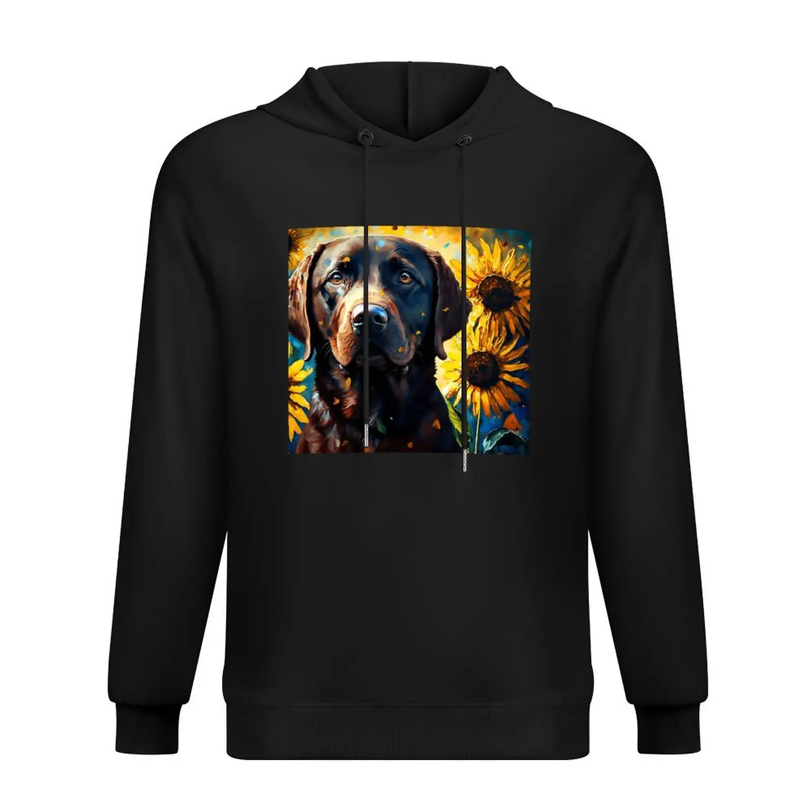 

Chocolate Labrador Sunflowers, Cute Brown Lab Hoodie men's clothing autumn men clothes korean style clothes hoodies for men