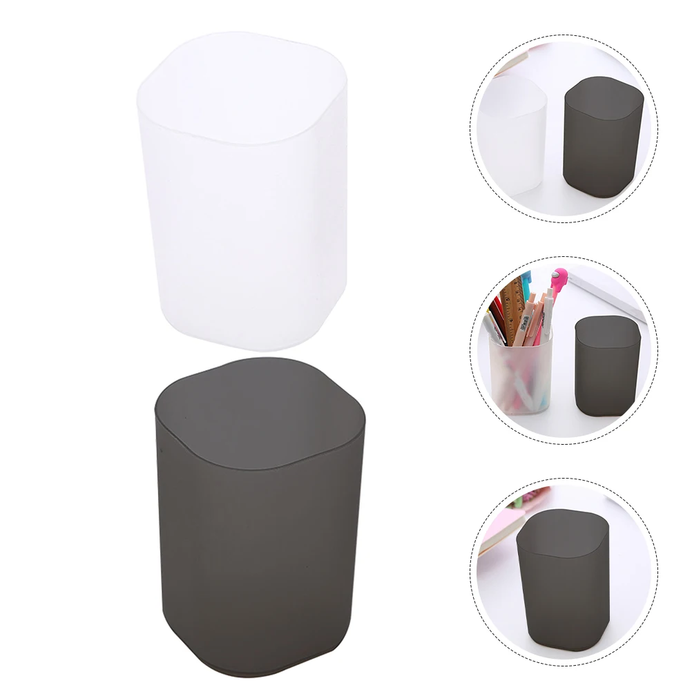 

2 Pcs Pen Storage Bucket Holder for Desk Modern Pencil Organizer Pencils Table Ornament Pp Container Cups Office