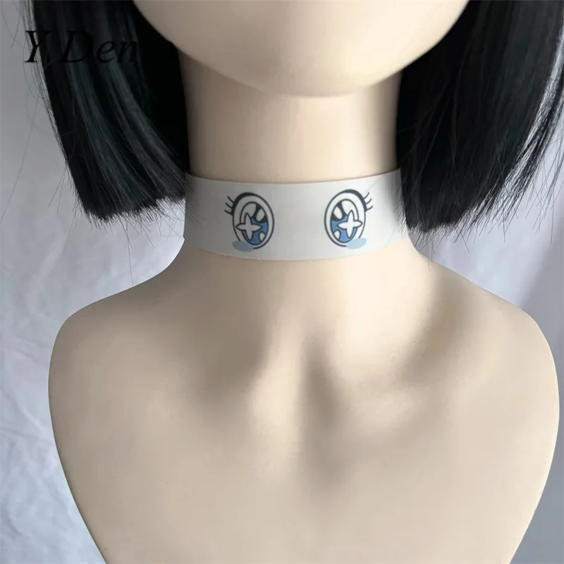 

Y Demo Cute Comic Crying Eyes Pu Leather Choker Adjustable Chains Women Casual Choker