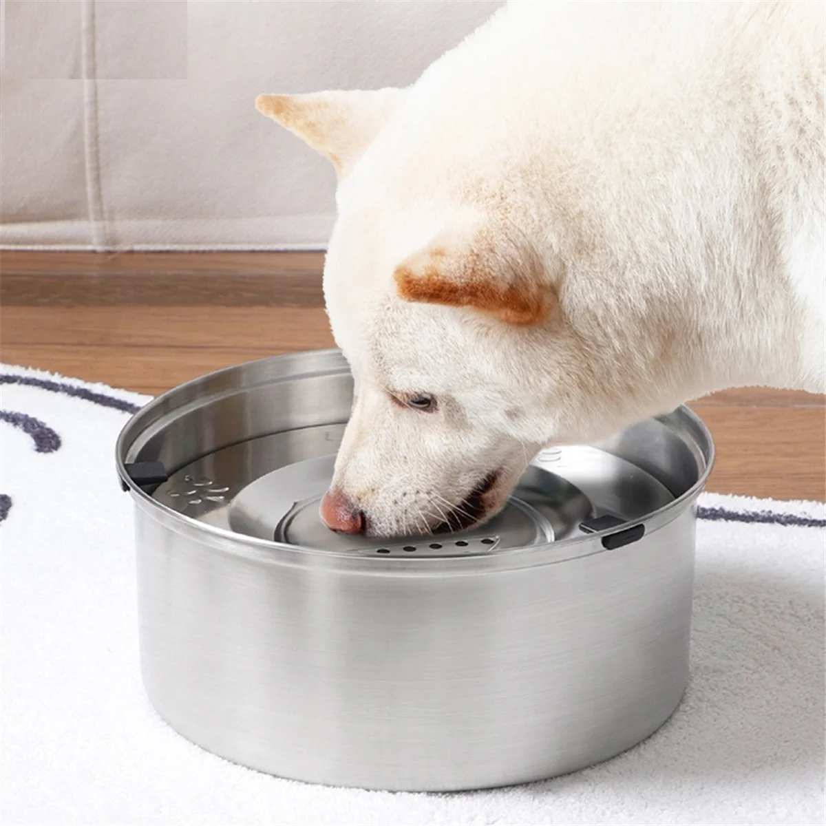 Pet Drinking Fountain, Anti-Spill and Splash Dog Drinking Fountain, Non-Slip Dog and Cat Pet Feeding Water Bowl