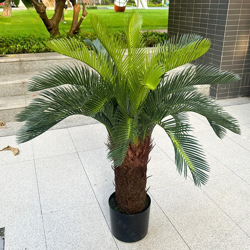 60 To 150CM Artificial Cycad Tree Bonsai Imitation Green Plant Tropical Tree Home Office Garden Decoration Floor Pot Decoration