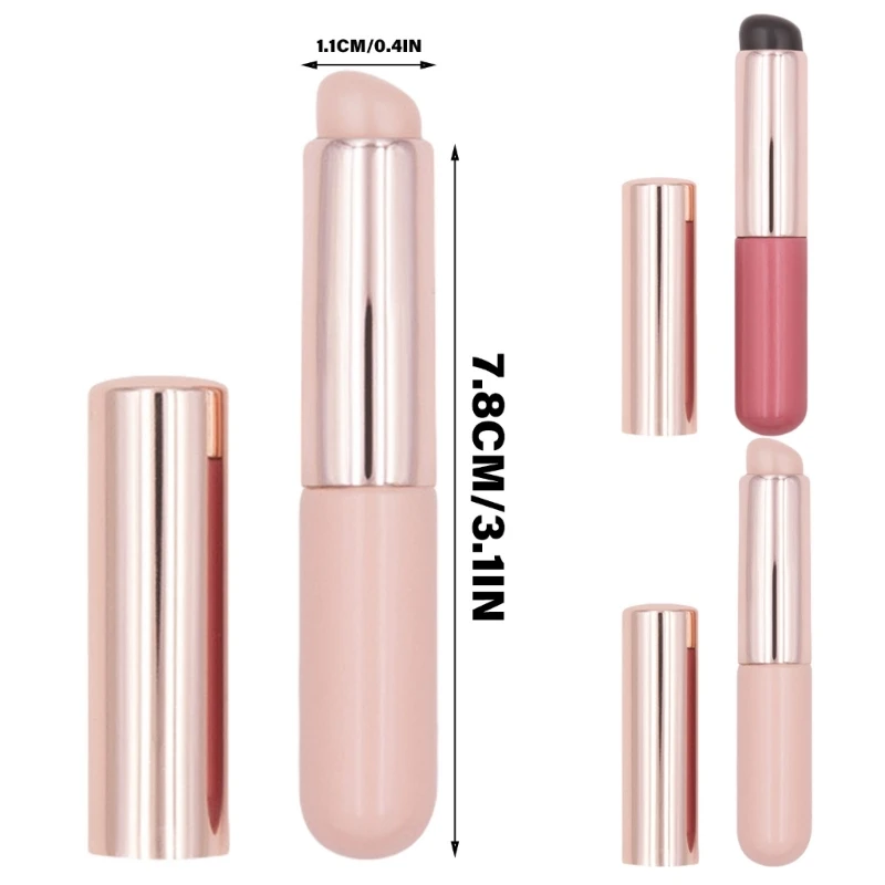 Silicone Lip Brush with Lid Lipstick Application for Cosmetic Enthusiasts