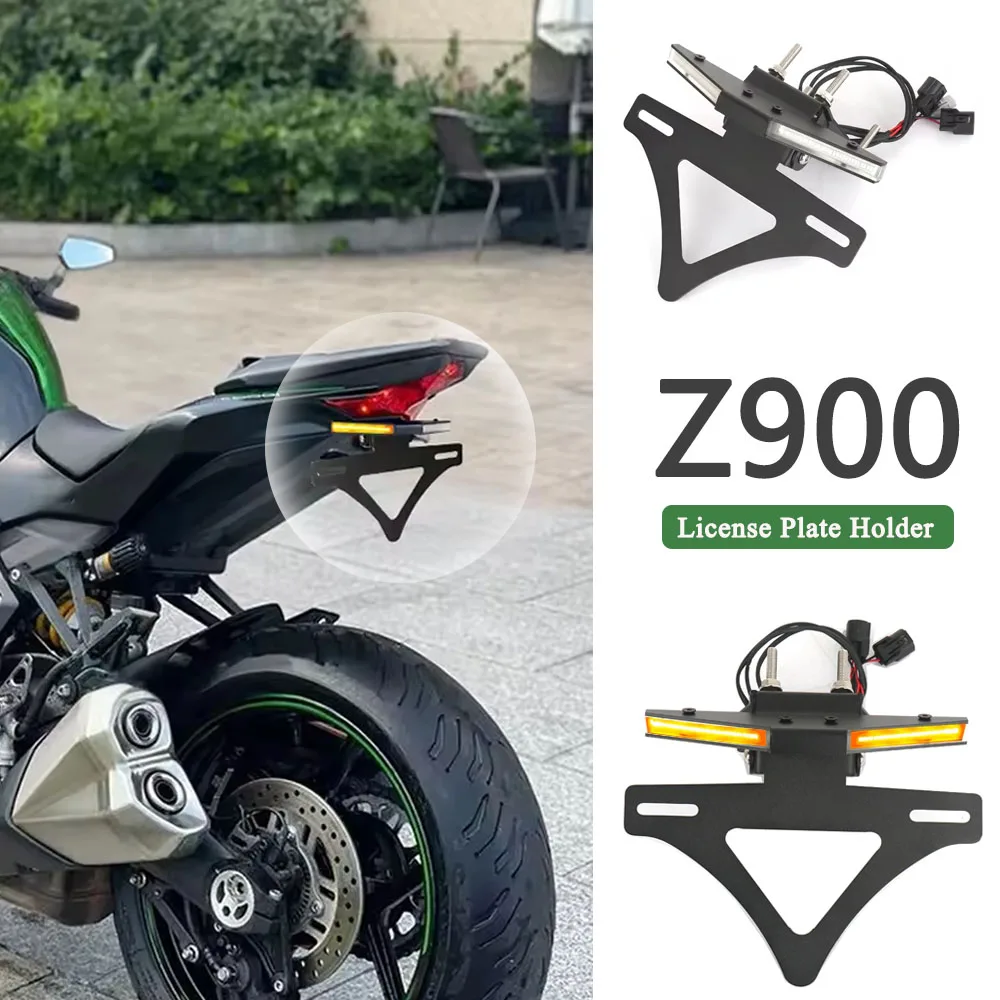 

New Motorcycle Brake Turn Signals Integrated LED Lights License Plate Bracket For Kawasaki Z900 Z 900 z900 2017-2024