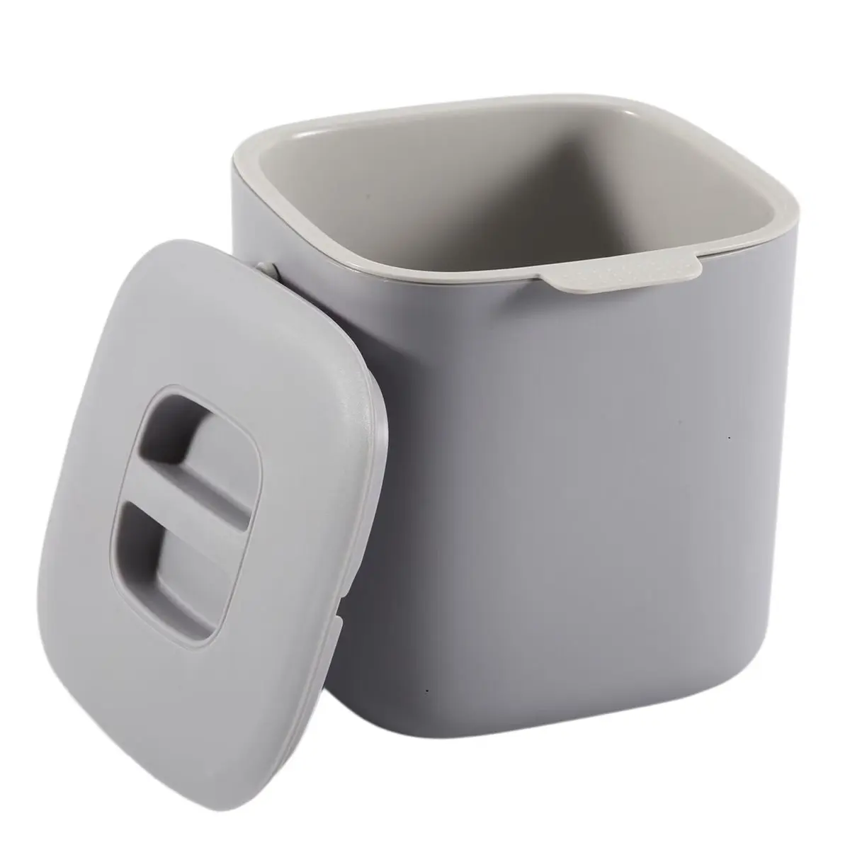 A47UNEW Plastic Kitchen Food Waste Trash Can Compost with Drainer Rubbish Container Organizer Accessories Tools-Light Gr