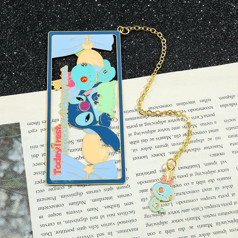 Disney Stitch милые мультяшные закладки креативные кавайные аниме металлические полые студенческие закладки мужские и женские канцелярские принадлежности подарки