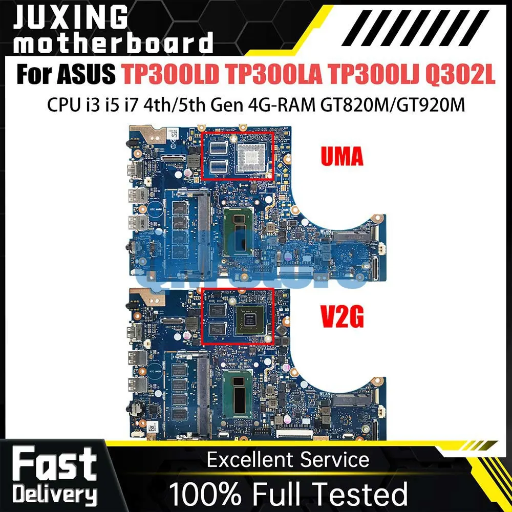 TP300LD Mainboard For Asus TP300L TP300LA TP300LJ Q302L Q302LA Laptop Motherboard CPU i3 i5 i7 4th 5th Gen 4GB RAM GT820M GT920M