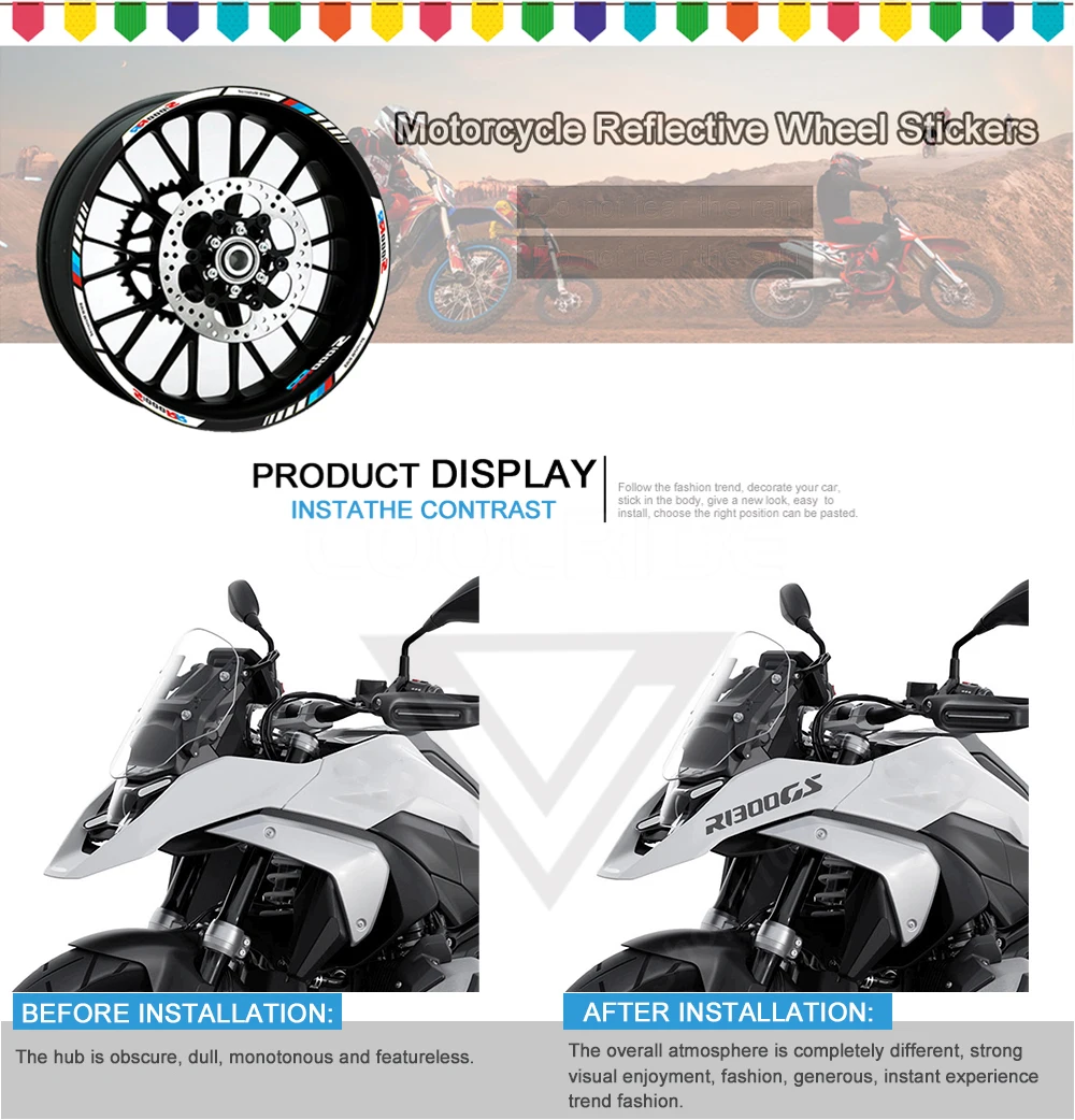 Motorcycle Stickers Reflective Decal R1300GS Fork Decals for BMW R 1300GS R 1300 GS R1300 GS Accessories Sport Touring 2024 2