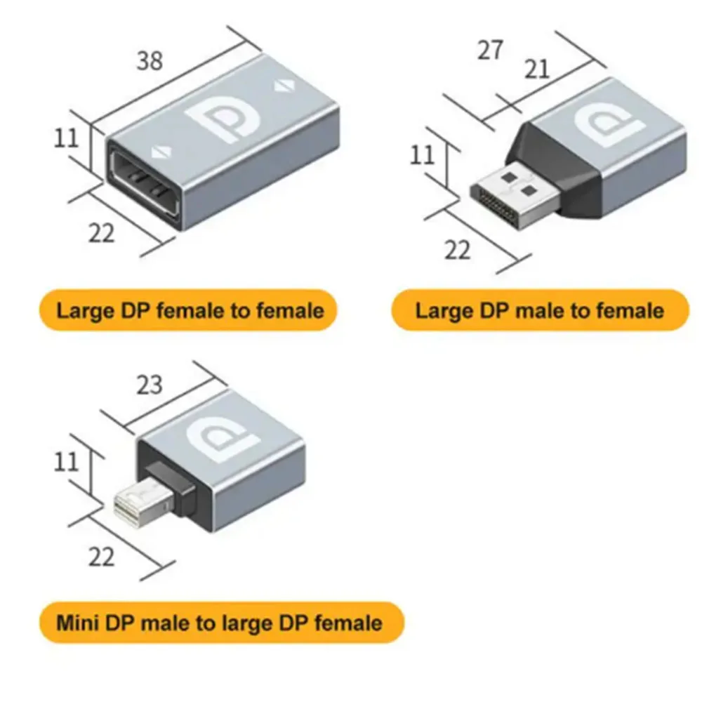 DP1.4 to DP/Mini DP Metal Headless Ghost Emulator Connector 8K@60Hz for DP Cable Extension Display Adapter