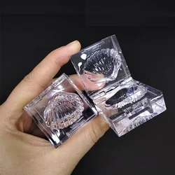 Small Ice Cube Eyeshadow Palette Transparent Highlighter Makeup Box Blush Case Private Label Unique Shell Eyeshadow Container