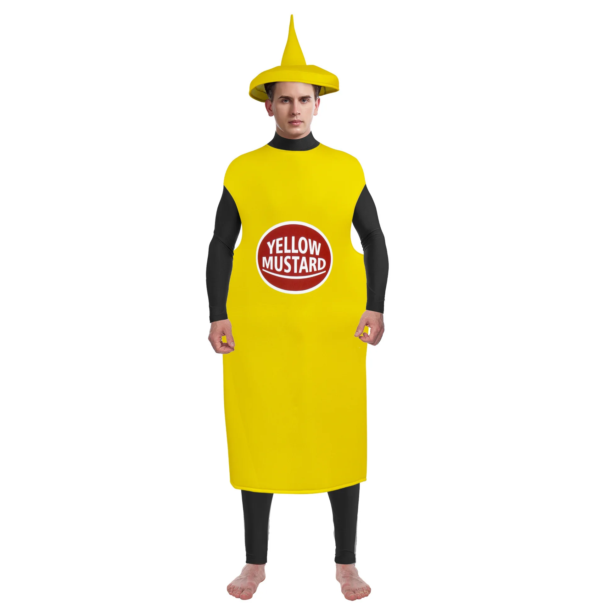 Halloween Snack Party Cosplay Costume Mustard Funny Salad Dressing Adult Stage Performance Costume Prop