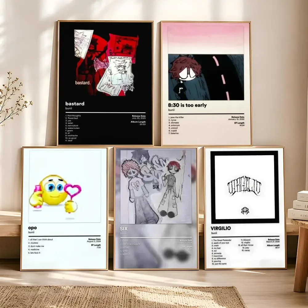 B-bunii Albumcover-Gemälde, Kalligraphie, Vintage-Ästhetik, Poster, Leinwanddruck, trendige High-Fashion-Wanddekoration