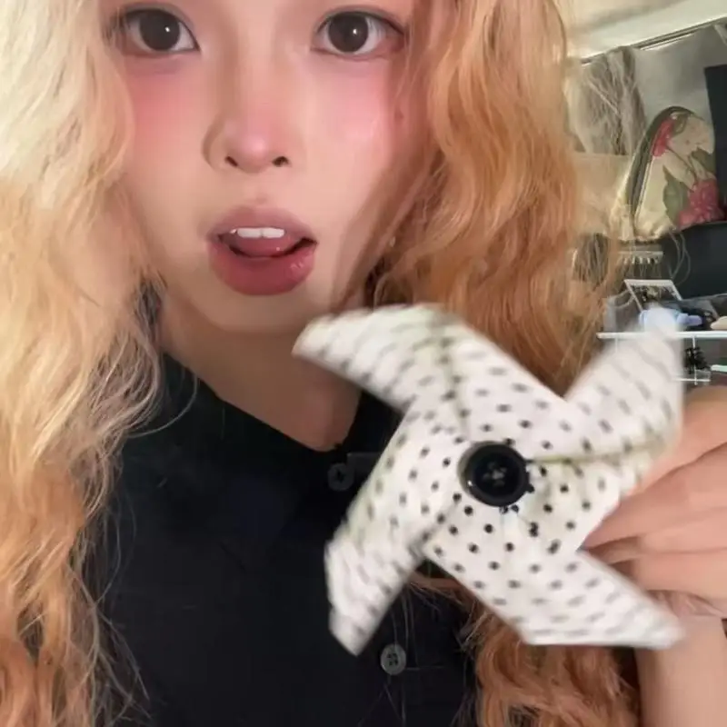 Funny Polka Dot Windmill Shaped Hair Clip Cute Y2K Style Creativity Hair Clip