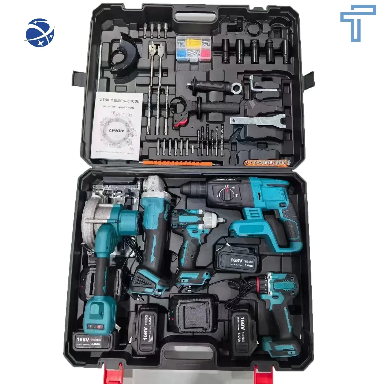 Original brand new！High Efficiency 21V Cordless Power Tool Blue Set / Complete Tool Accessories / Power Tools for Daily Furnitur