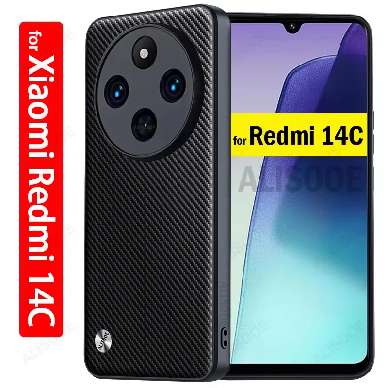 Funda für Redmi 14c Fall Luxus Faser Textur Pu-Leder Schutzhülle für Xiaomi Redmi 14c stoß feste Capa