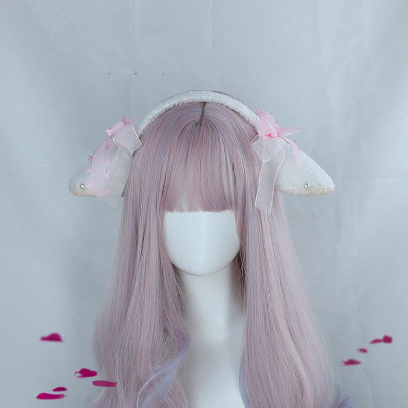 Lolta Kawaii Anime Schafe Ohr Heabbands Cosplay Cartoon Katze Halloween Party Kostüme Haar Plüsch Zubehör Mädchen Kopfbedeckung Geschenke – Detail 9