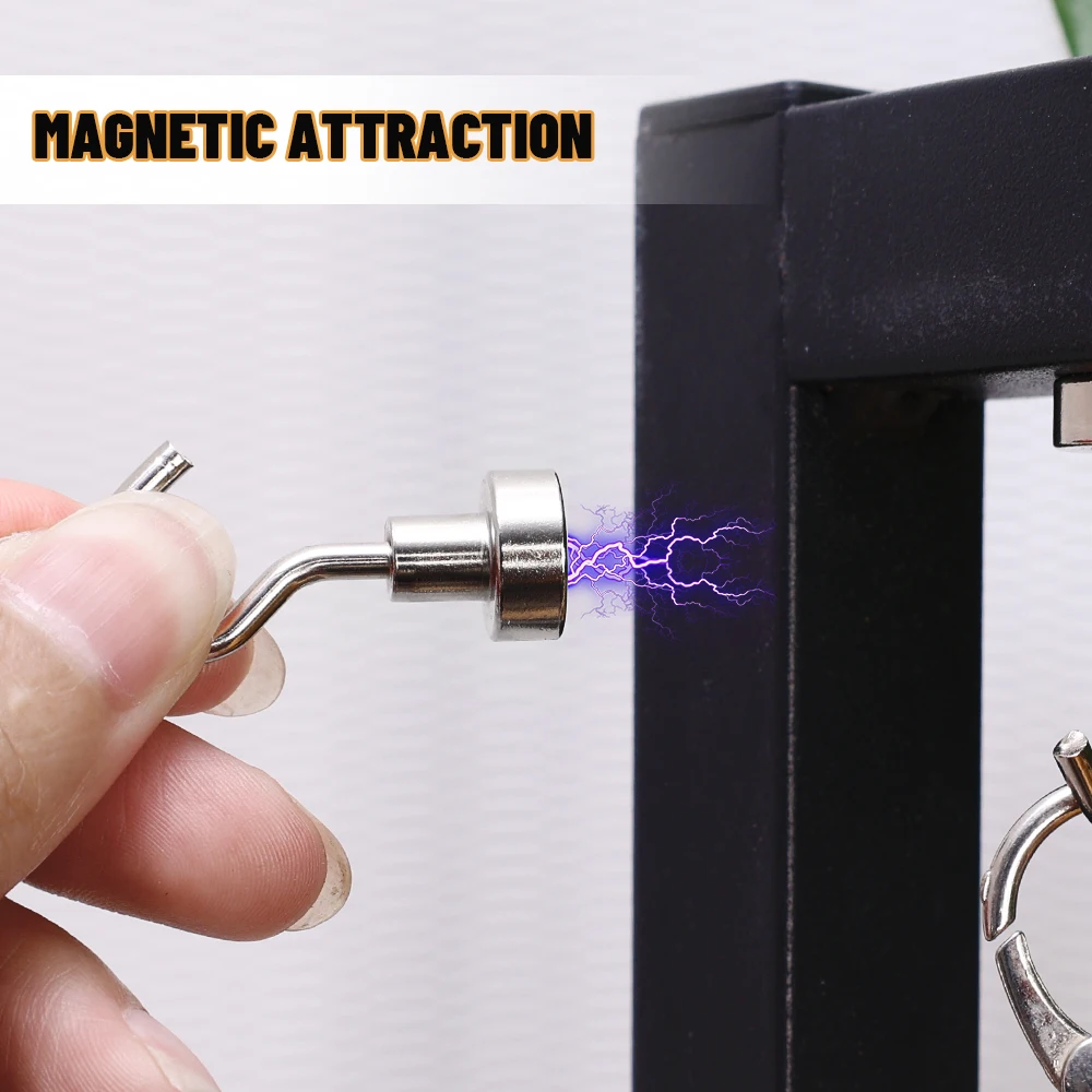 10/30/50PCS Strong Magnetic Hook Heavy Duty Magnet Hanger Hook For Keys Coat Storage Multi-Purpose Fridge Sticker