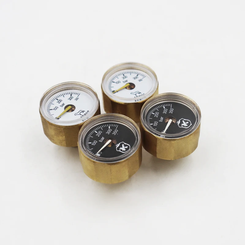 Copper M10*1 G1/8 inch 350bar Mini Air Pressure Gauge,ED black & white dial 28mm pressure gauge