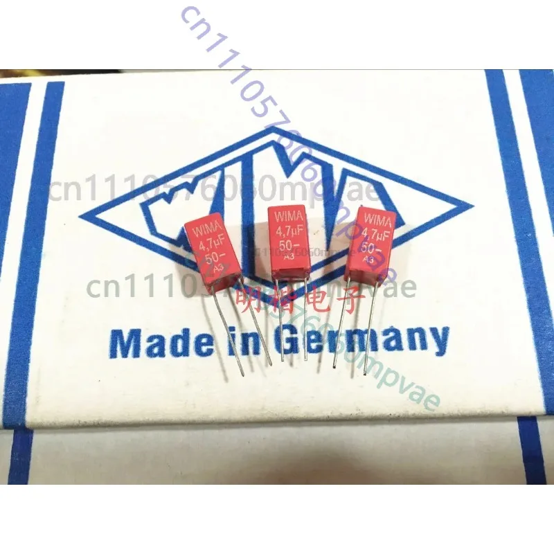 

Немецкий красный аудиоконденсатор WIMA MKS2 50V 4.7UF 475 4U7 50V P: 5mm