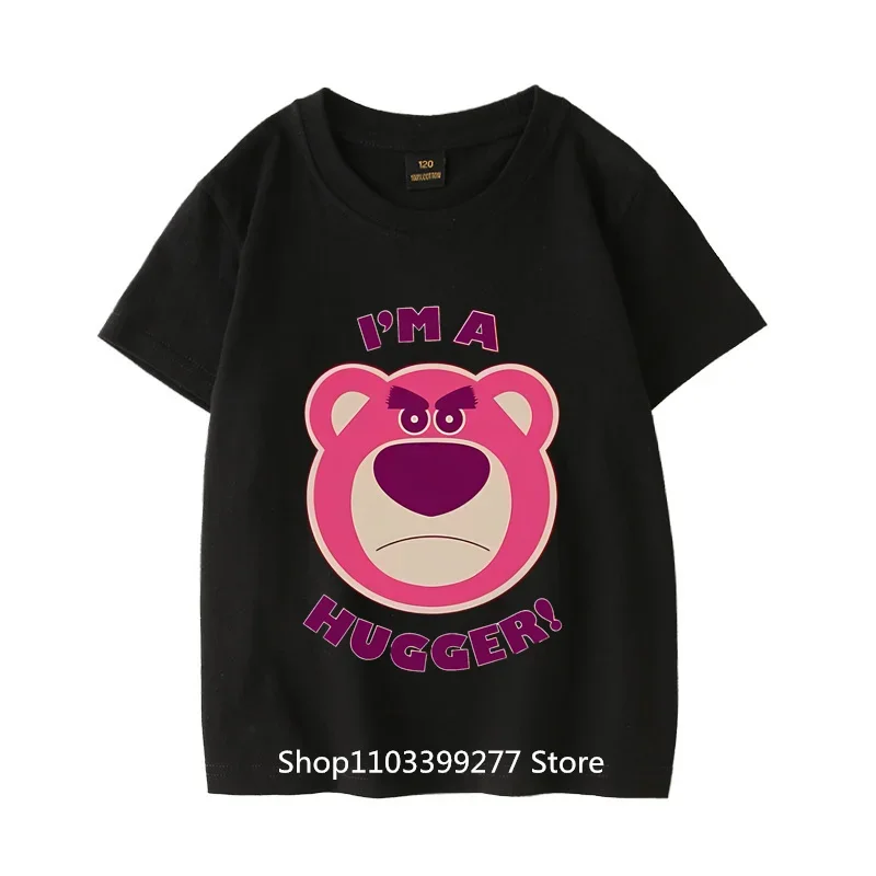 Summer Clothes Absorb Sweat Breathable TShirt Cartoon Anime Toy Story Lotso  Short Sleeve T-Shirt Unisex Children 100% Cotton