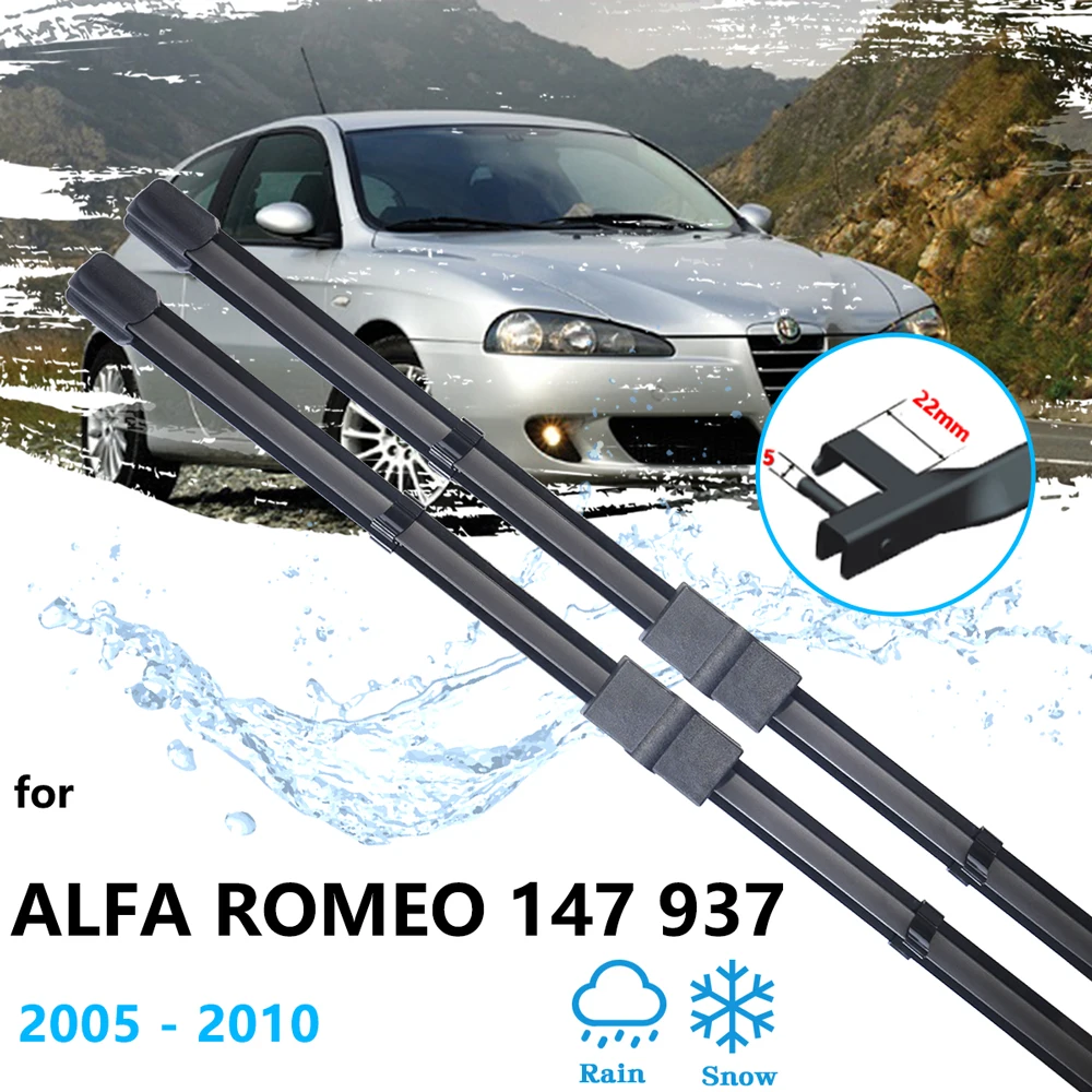 For Alfa Romeo 147 937 2005 2006 2007 2008 2009 2010 Winter Front Rear Set Wipers Blades Rubber Strip Refill Replacement Parts